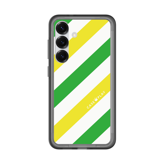 スリムプロテクションプレミアムケース［ Big Stripe - Green × Yellow ］