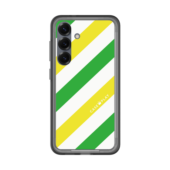 スリムプロテクションプレミアムケース［ Big Stripe - Green × Yellow ］
