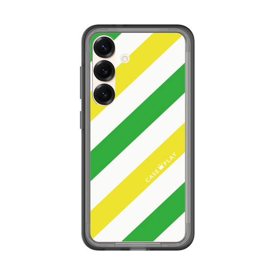 スリムプロテクションプレミアムケース［ Big Stripe - Green × Yellow ］