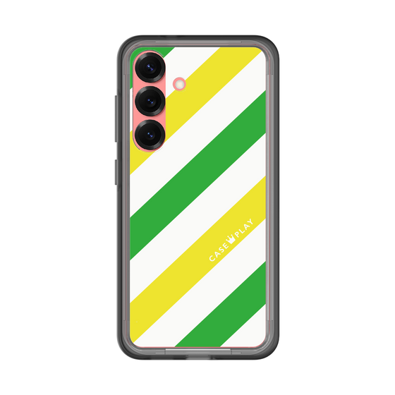スリムプロテクションプレミアムケース［ Big Stripe - Green × Yellow ］