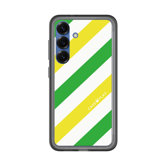 スリムプロテクションプレミアムケース［ Big Stripe - Green × Yellow ］
