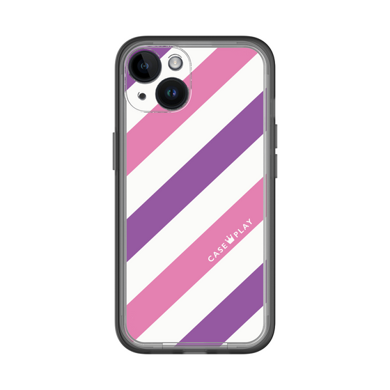 スリムプロテクションプレミアムケース［ Big Stripe - Purple × Pink ］