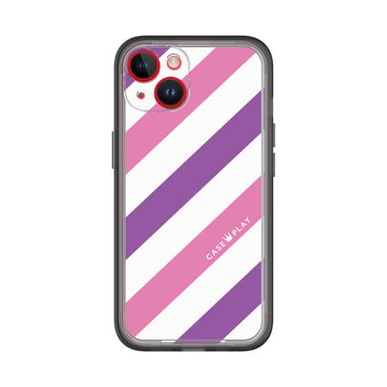 スリムプロテクションプレミアムケース［ Big Stripe - Purple × Pink ］