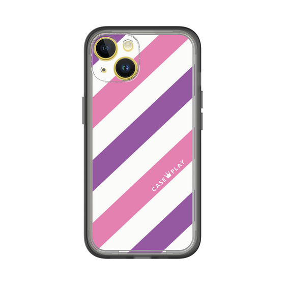 スリムプロテクションプレミアムケース［ Big Stripe - Purple × Pink ］