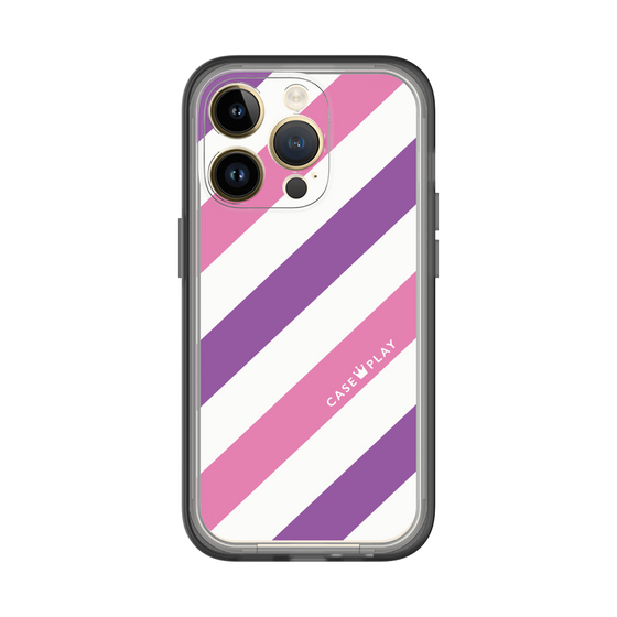 スリムプロテクションプレミアムケース［ Big Stripe - Purple × Pink ］