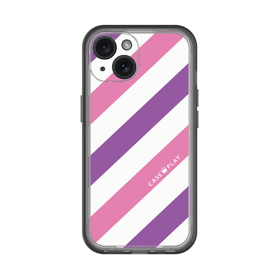 スリムプロテクションプレミアムケース［ Big Stripe - Purple × Pink ］