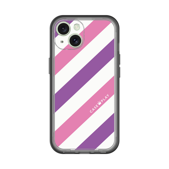 スリムプロテクションプレミアムケース［ Big Stripe - Purple × Pink ］