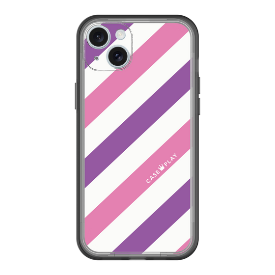 スリムプロテクションプレミアムケース［ Big Stripe - Purple × Pink ］