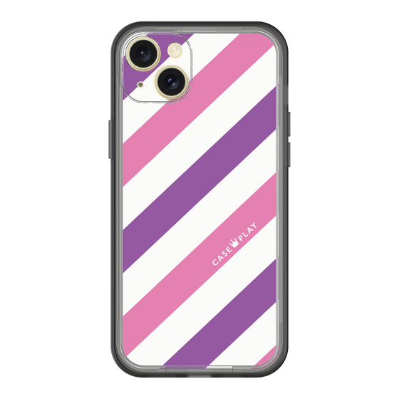 スリムプロテクションプレミアムケース［ Big Stripe - Purple × Pink ］