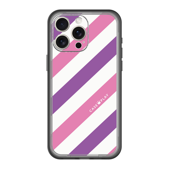 スリムプロテクションプレミアムケース［ Big Stripe - Purple × Pink ］