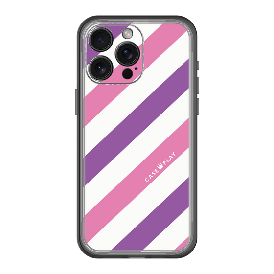 スリムプロテクションプレミアムケース［ Big Stripe - Purple × Pink ］