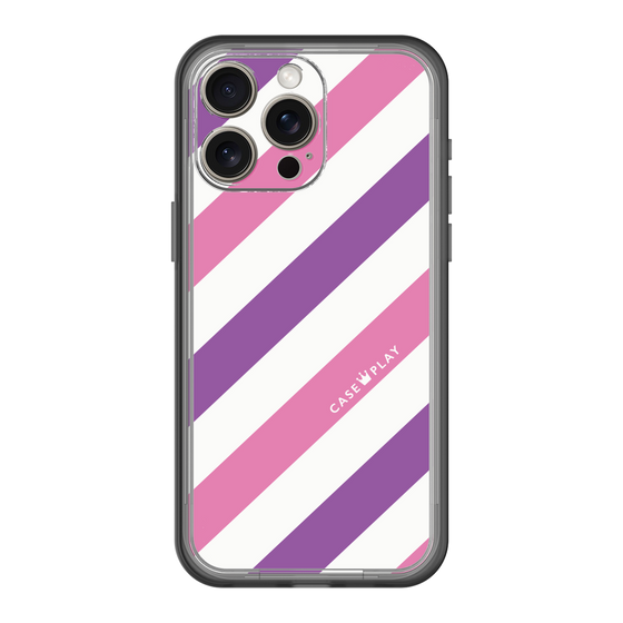 スリムプロテクションプレミアムケース［ Big Stripe - Purple × Pink ］