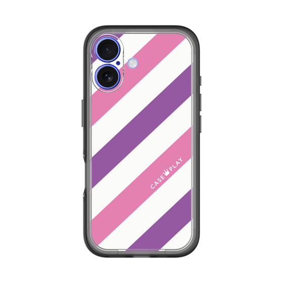 スリムプロテクションプレミアムケース［ Big Stripe - Purple × Pink ］