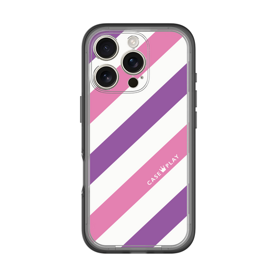 スリムプロテクションプレミアムケース［ Big Stripe - Purple × Pink ］