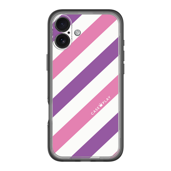 スリムプロテクションプレミアムケース［ Big Stripe - Purple × Pink ］