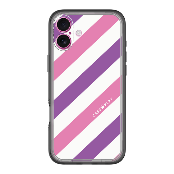 スリムプロテクションプレミアムケース［ Big Stripe - Purple × Pink ］