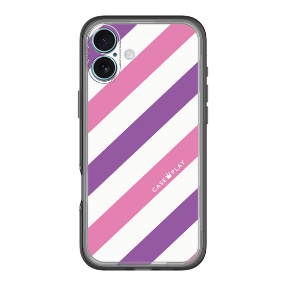 スリムプロテクションプレミアムケース［ Big Stripe - Purple × Pink ］