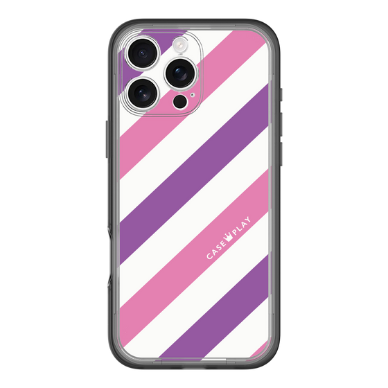 スリムプロテクションプレミアムケース［ Big Stripe - Purple × Pink ］