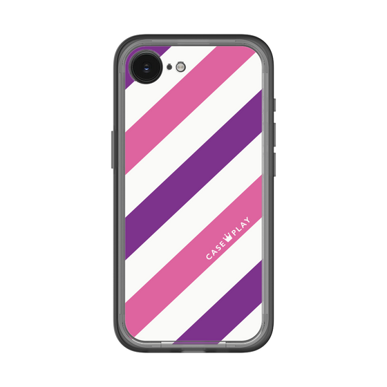 スリムプロテクションプレミアムケース［ Big Stripe - Purple × Pink ］