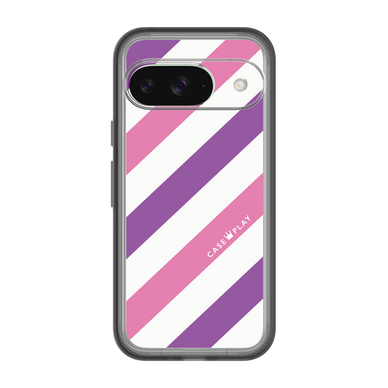 スリムプロテクションプレミアムケース［ Big Stripe - Purple × Pink ］