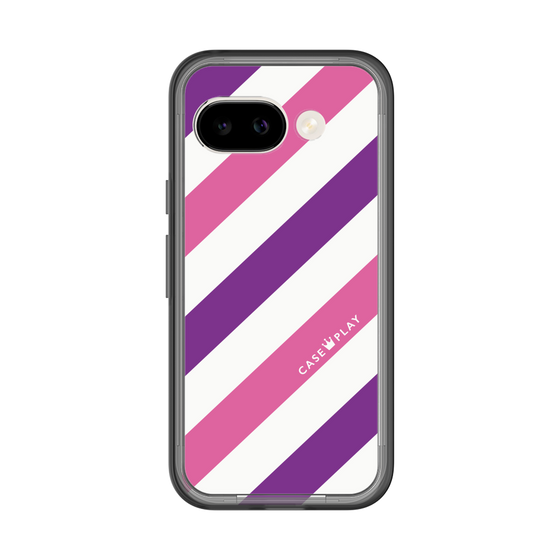 スリムプロテクションプレミアムケース［ Big Stripe - Purple × Pink ］