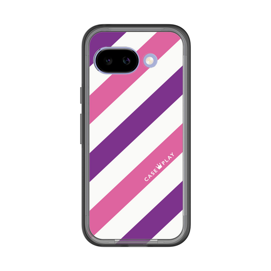 スリムプロテクションプレミアムケース［ Big Stripe - Purple × Pink ］