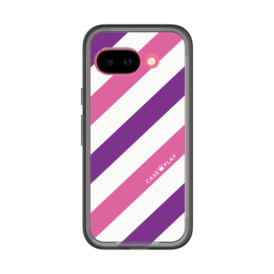 スリムプロテクションプレミアムケース［ Big Stripe - Purple × Pink ］