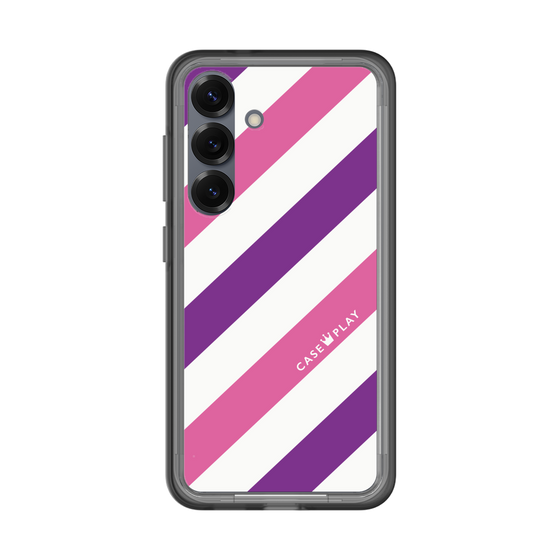 スリムプロテクションプレミアムケース［ Big Stripe - Purple × Pink ］