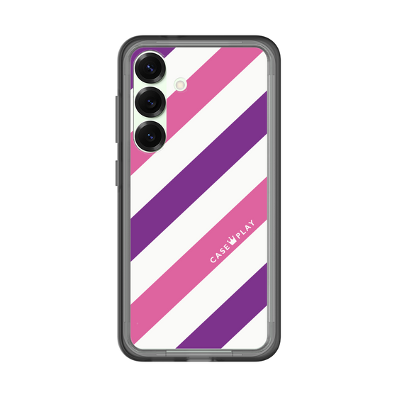 スリムプロテクションプレミアムケース［ Big Stripe - Purple × Pink ］