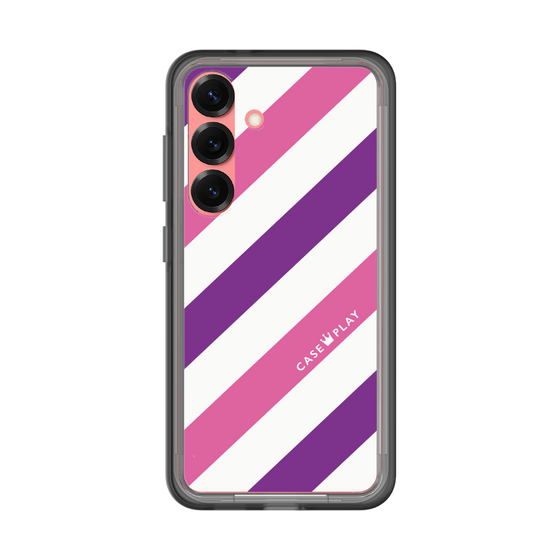 スリムプロテクションプレミアムケース［ Big Stripe - Purple × Pink ］