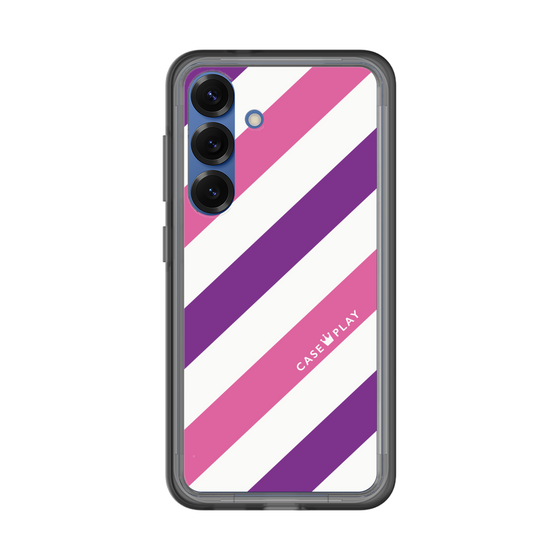 スリムプロテクションプレミアムケース［ Big Stripe - Purple × Pink ］
