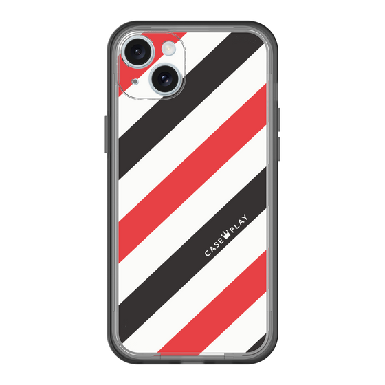 スリムプロテクションプレミアムケース［ Big Stripe - Red × Black ］