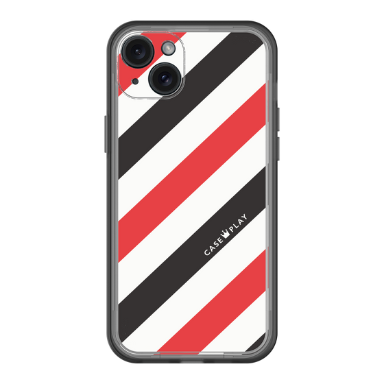 スリムプロテクションプレミアムケース［ Big Stripe - Red × Black ］