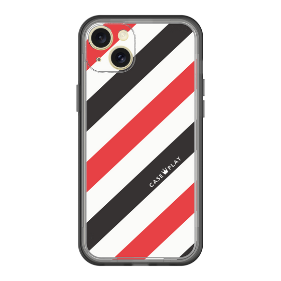 スリムプロテクションプレミアムケース［ Big Stripe - Red × Black ］