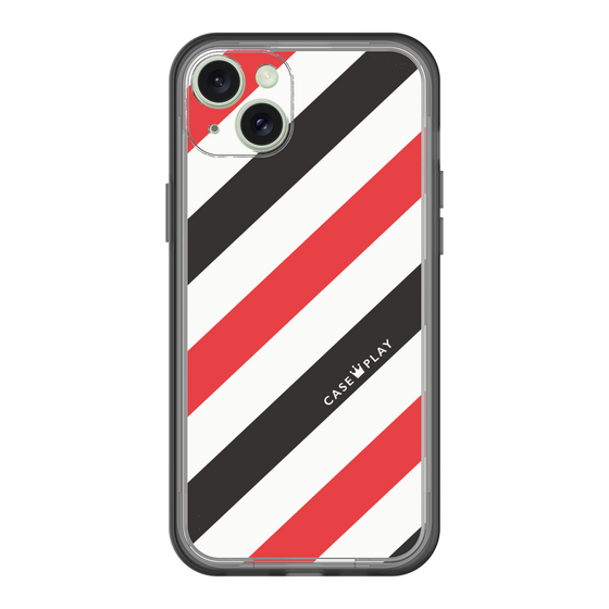 スリムプロテクションプレミアムケース［ Big Stripe - Red × Black ］