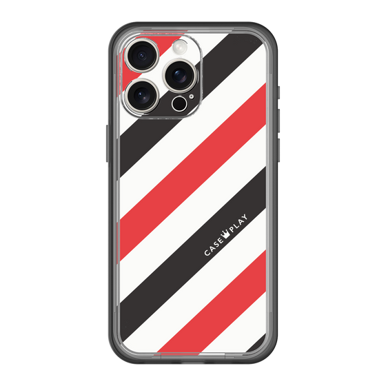 スリムプロテクションプレミアムケース［ Big Stripe - Red × Black ］