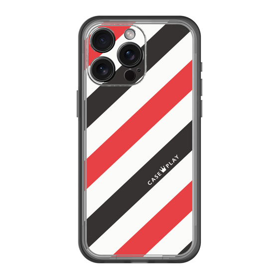スリムプロテクションプレミアムケース［ Big Stripe - Red × Black ］