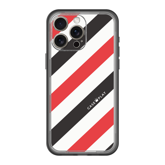 スリムプロテクションプレミアムケース［ Big Stripe - Red × Black ］