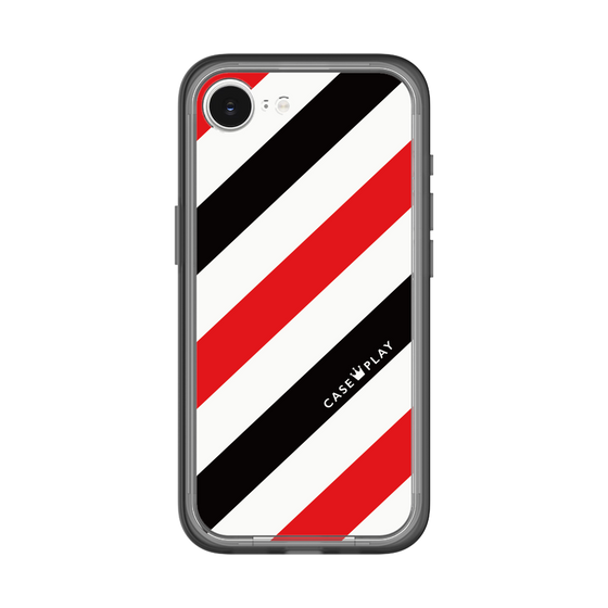 スリムプロテクションプレミアムケース［ Big Stripe - Red × Black ］