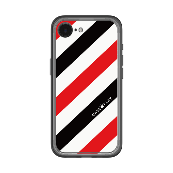 スリムプロテクションプレミアムケース［ Big Stripe - Red × Black ］