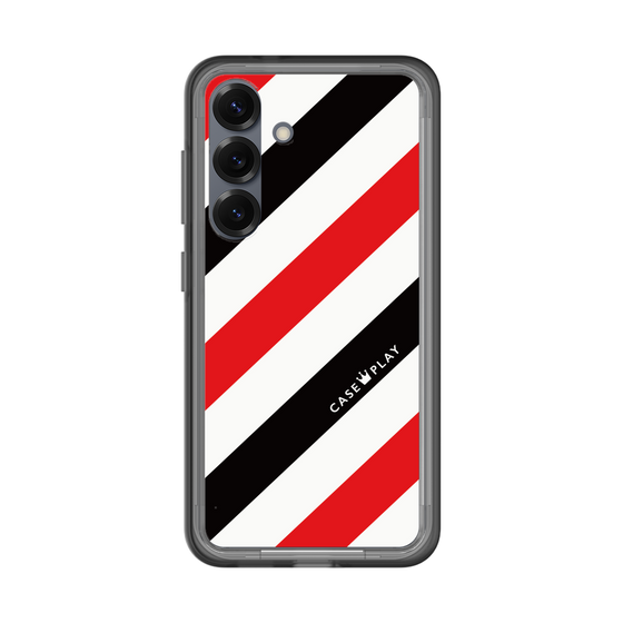 スリムプロテクションプレミアムケース［ Big Stripe - Red × Black ］
