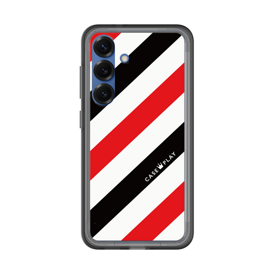 スリムプロテクションプレミアムケース［ Big Stripe - Red × Black ］
