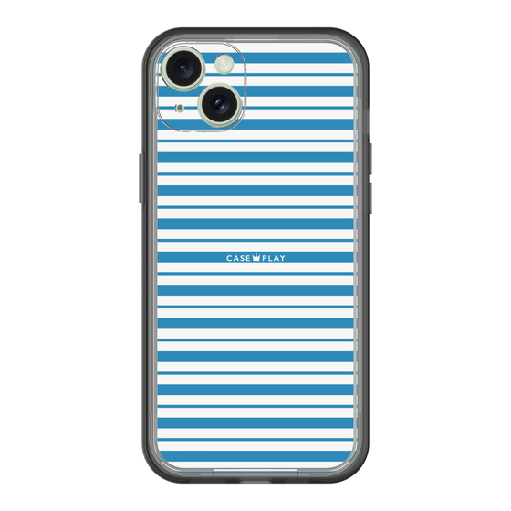 スリムプロテクションプレミアムケース［ Small Border - Blue ］