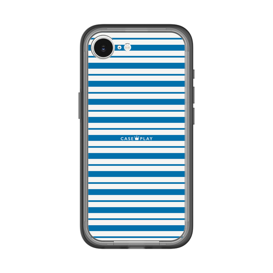 スリムプロテクションプレミアムケース［ Small Border - Blue ］