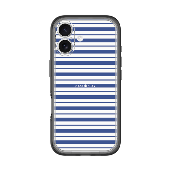 スリムプロテクションプレミアムケース［ Small Border - Navy ］