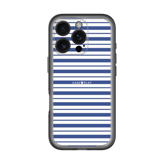 スリムプロテクションプレミアムケース［ Small Border - Navy ］