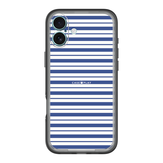 スリムプロテクションプレミアムケース［ Small Border - Navy ］