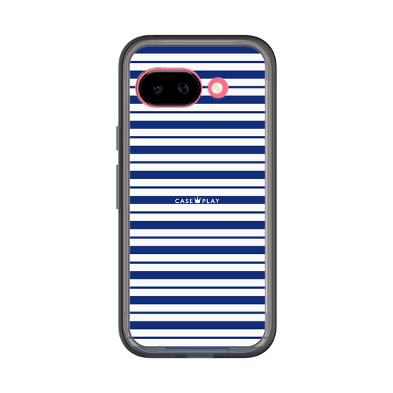 スリムプロテクションプレミアムケース［ Small Border - Navy ］