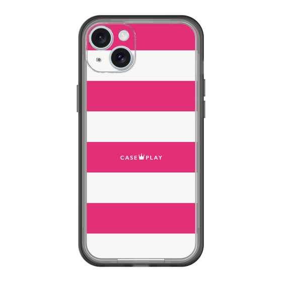 スリムプロテクションプレミアムケース［ Big Border - Pink ］