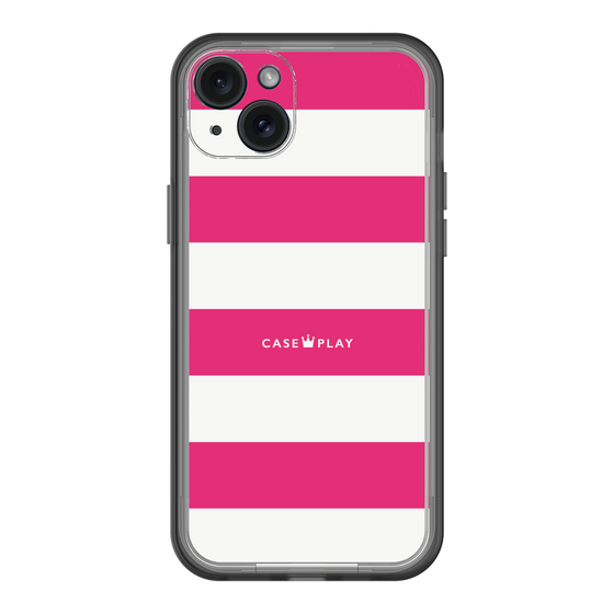 スリムプロテクションプレミアムケース［ Big Border - Pink ］